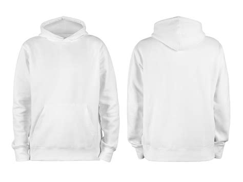 Mannen Witte Blanco Hoodie Sjabloon Van Twee Zijden Natuurlijke Vorm Op Onzichtbare Mannequin ...