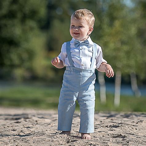 Baby boy light blue outfits Boy suspenders suit Ring bearer | Etsy