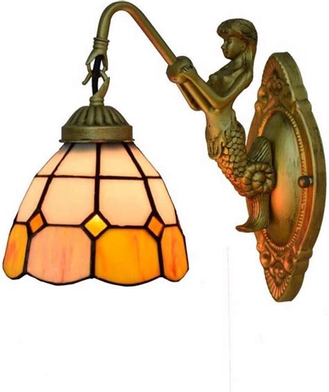 Tiffany Style Wall Lights, Ø15CM Stained Glass Sconce Wall Lamp ...
