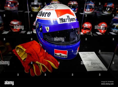 F1 helmet of Carlos Sainz, ArtCurial, during the Retromobile Show, from ...