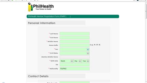 Application Form: Application Form Philhealth Enrollment