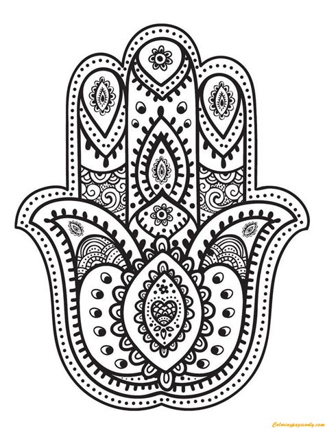 Hand of Fatima Coloring Page - Free Printable Coloring Pages