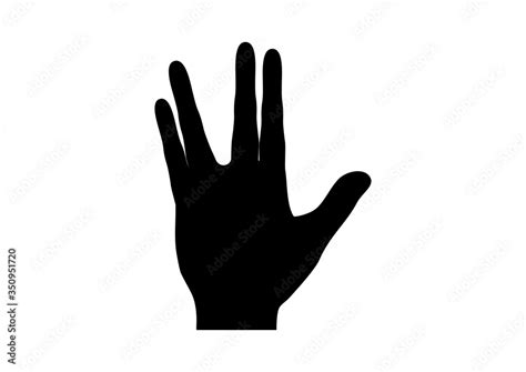 Spock hand icon black silhouette vector. Spock hand vector. Gesture ...