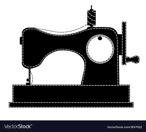 Silhouette sewing machine Royalty Free Vector Image