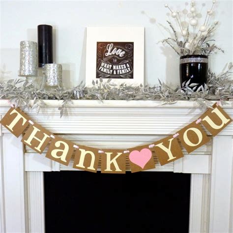 Thank You Sign Banner / Rustic Wedding Garland/ Thank You | Etsy