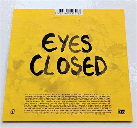 Ed Sheeran Eyes Closed CD Single Signed — Assai Records