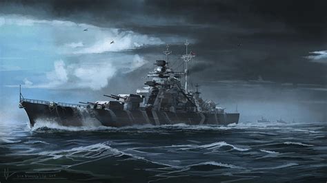 DKM Bismarck by highdarktemplar (Artwork) [1500x844] : r/ImaginaryWarships