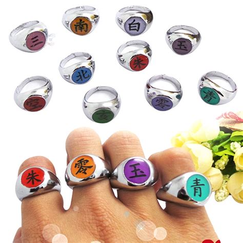 10PCS Naruto Rings Akatsuki Ring Set Sasori Itachi Hidan Deidara ...