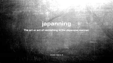 What does japanning mean - YouTube