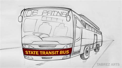 STATE TRANSIT BUS DESIGN using One Point Perspective | Transportation Tutorials [Tabrez Arts ...