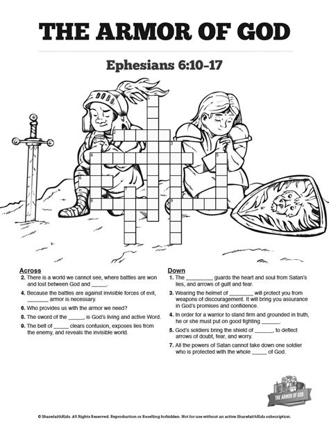 Armor Of God Worksheets For Kids Printable