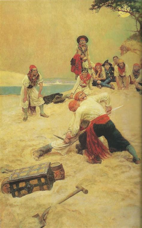 Pirates burying treasure by Howard Pyle | Howard pyle, Pirates, Golden age of piracy