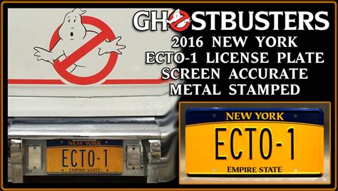 GHOSTBUSTERS "ECTO-1" (2016) - Prop Replica Metal Stamped License Plate - Doctor Who Store