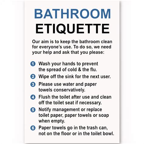 Printable Bathroom Etiquette Signs - Printable Word Searches