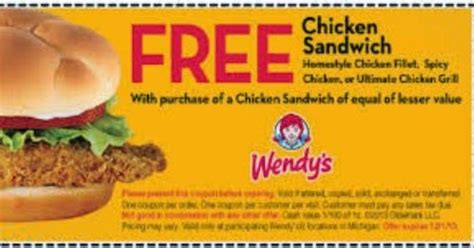 Wendys Printable Coupons May 2018