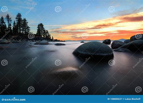 Lake Tahoe Sunset stock image. Image of shore, peaceful - 108800637