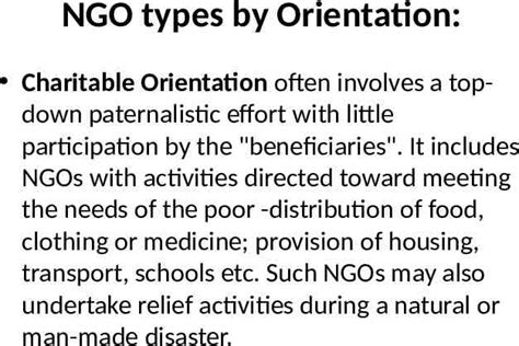 NGO Types by Orientation and Operation – GoSlide