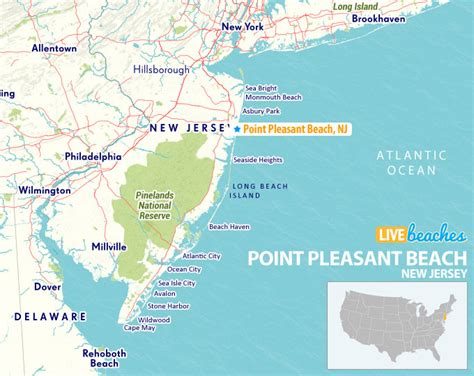 Map of Point Pleasant Beach, New Jersey - Live Beaches