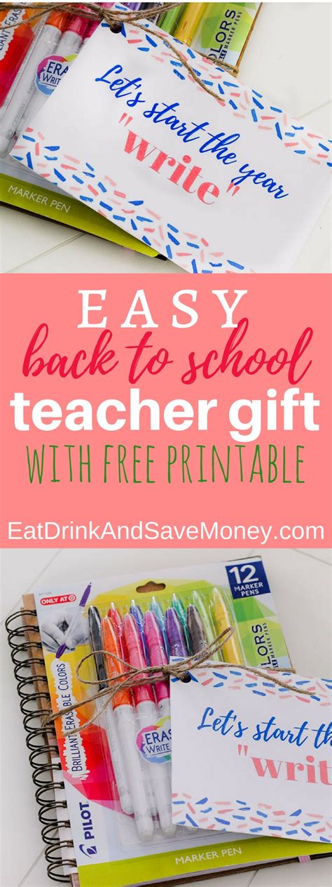 Back to School Teacher Gift with Free Printable | Eat, Drink, & Save Money