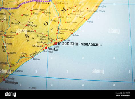 Atlas map of Mogadishu in Somalia Stock Photo - Alamy