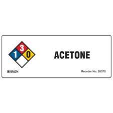 Etiquetas - Acetone NFPA - Brady Part: 20370LS | Brady | BradyID.com.mx