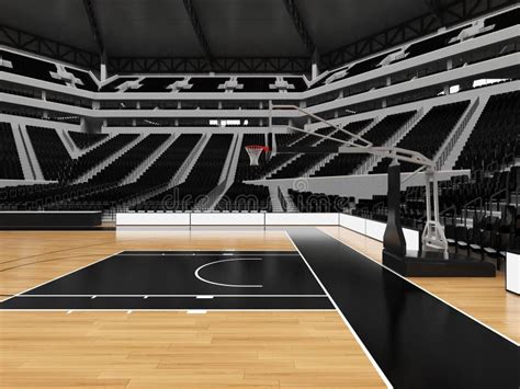 Beautiful Modern Sport Arena for Basketball with Black Seats Stock Illustration - Illustration ...