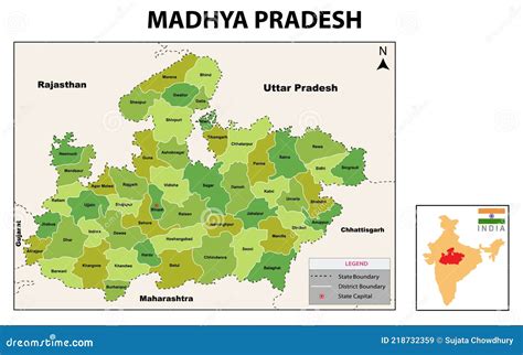 Madhya Pradesh Map. Political and Administrative Map of Madhya Pradesh ...