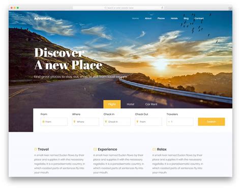 Free Html Templates For Travel Websites - Free Templates Printable