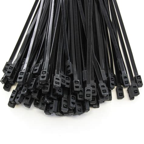 1000 pcs Black 9 Inches Double Head 50 lbs Zip Cable Tie Wire & Cord Management Nylon Zip Tie ...