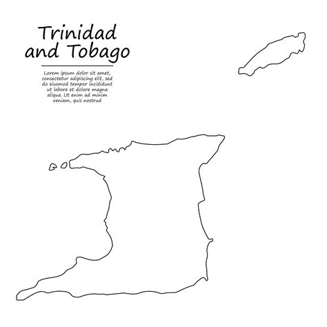 Premium Vector | Simple outline map of Trinidad and Tobago, silhouette in sketch