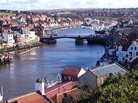 Whitby on the Yorkshire coast, a stunning sight with atmospheric Abbey ruins looking out to sea ...