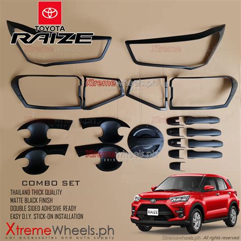 Toyota Raize E G Turbo 2022 Matte Black Combo Set Garnish Cover ( Raize ...