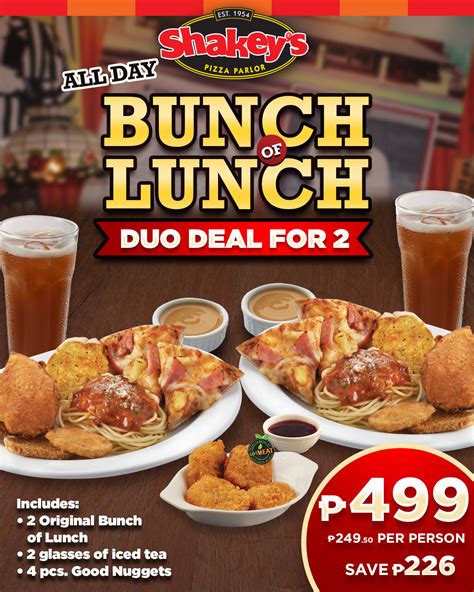 Shakey’s – Bunch of Lunch Duo Deal | Manila On Sale