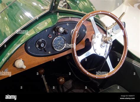 Interior of a 1935 Morgan Super Sports Three Wheeler Motor Car, UK ...