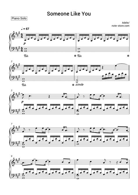 Adele - Someone like you sheet music for piano download | Piano.Solo ...