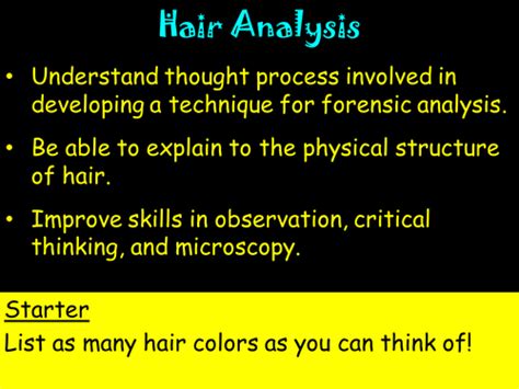 Hair Analysis | Teaching Resources