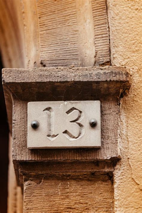 Unlucky House Number Thirteen. Stock Image - Image of design, wall ...