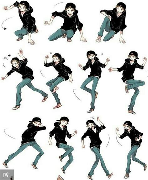 various poses of a person jumping in the air