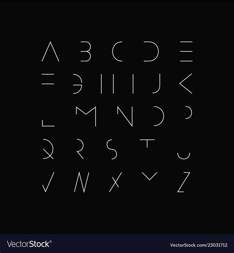 Minimal font - modern futuristic design Royalty Free Vector | Lettering ...