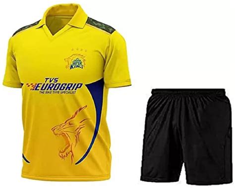 Buy Cricket Team MS Dhoni Halfsleeve Jersey Set 2023/2024-CSK (Mens ...