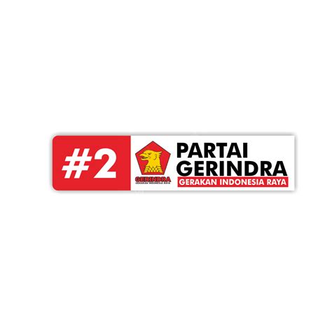 Pegatina Del Logotipo Del Partido Gerindra Número De Serie 2 Elecciones ...