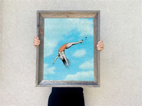 Diving In, Swimmer Girl, Hand Drawn Art Print, Summer Poster, Woman Art ...