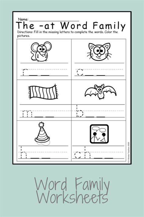 Free Printable Word Family Worksheets - Printable Templates