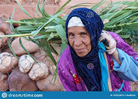 Dades Gorge, Morocco - Oct 20, 2019: Berber People Living in Dades Gorge, a Gorge of Dades River ...