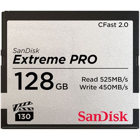 SanDisk 128GB Extreme PRO CFast 2.0 Memory Card SDCFSP-128G-A46D