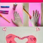 Folded Handprint Valentine's Card Kids Craft Project - When is Dinner Folded Handprint Valentine