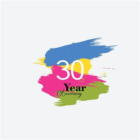 30 Years Anniversary Celebration Color Vector Template Design Illustration 2112709 Vector Art at ...