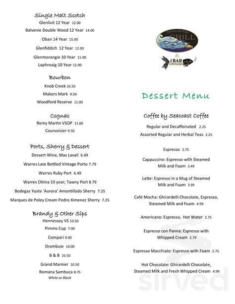 Damariscotta River Grill menu in Damariscotta, Maine, USA