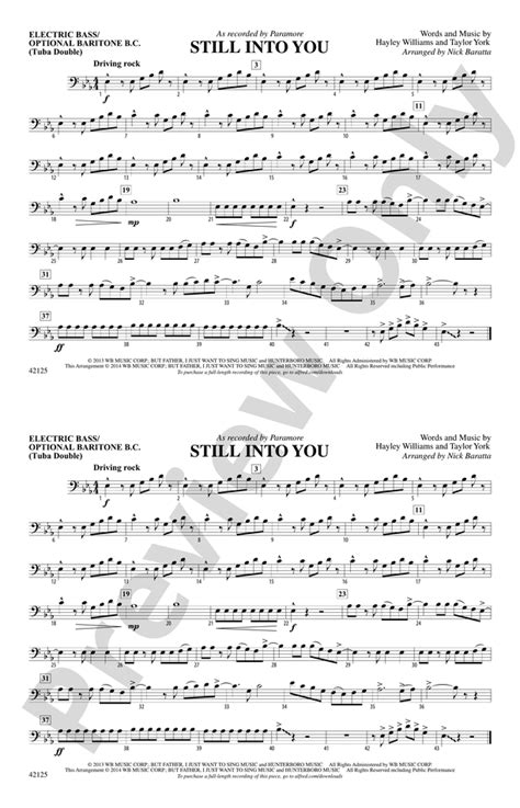 Still into You: Electric Bass: Electric Bass Part - Digital Sheet Music Download