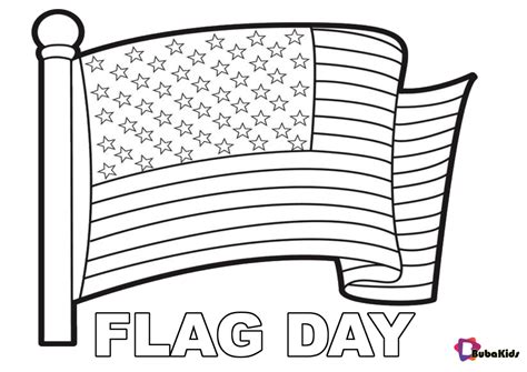 Flag Day coloring pages for kids | BubaKids.com